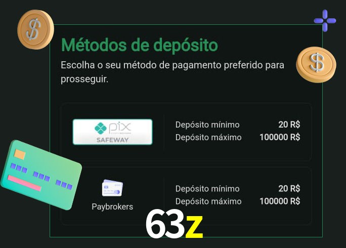 O cassino 63z oferece uma grande variedade de métodos de pagamento